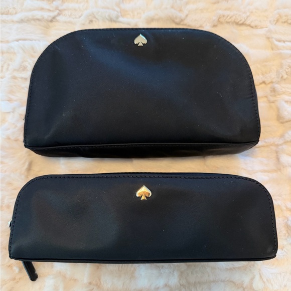kate spade Handbags - Kate Spade Black Pouch Set with Gold Details
